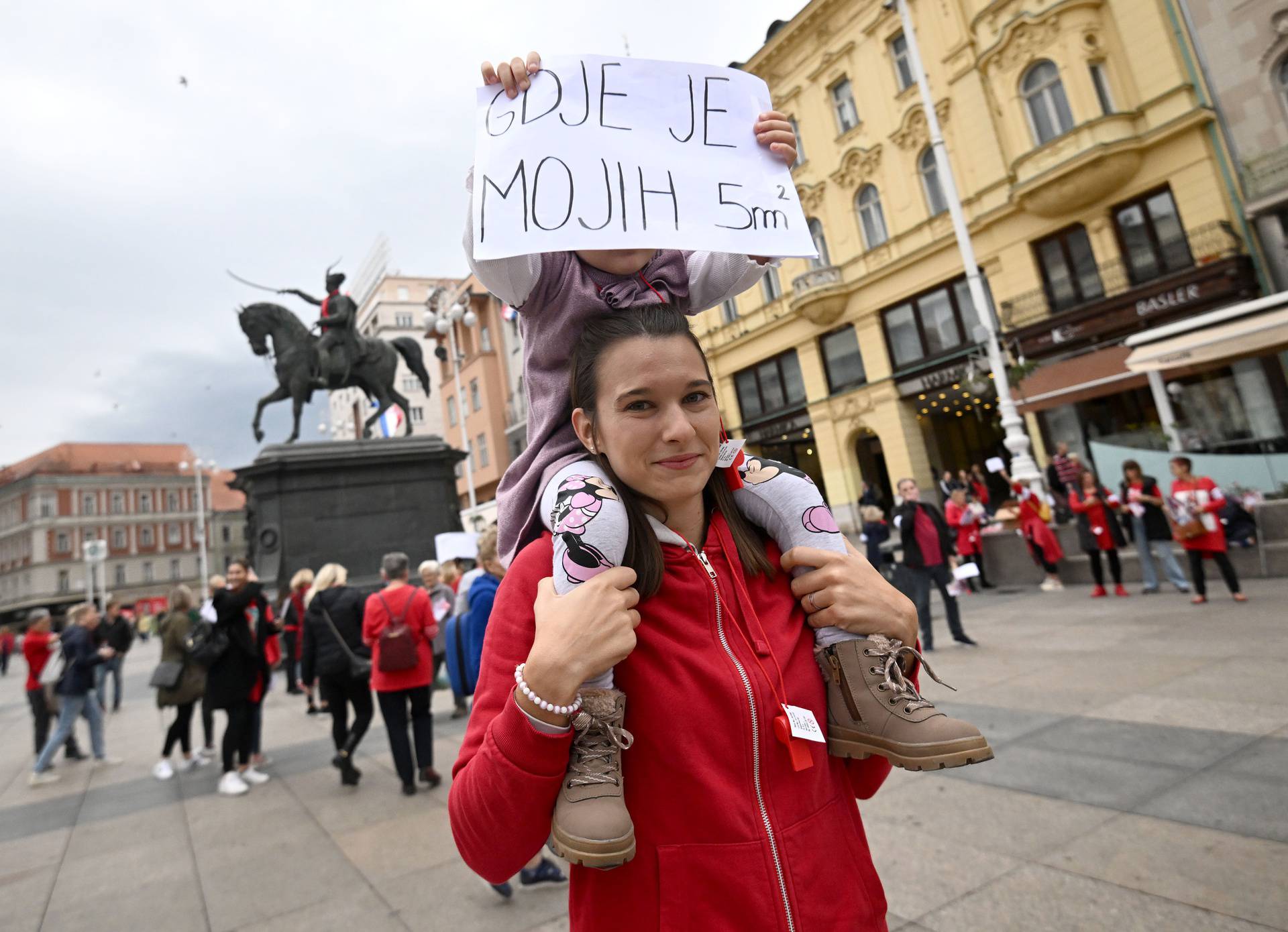 Zagreb: Prosvjed zaposlenih u dječjim vrtićima u Hrvatskoj