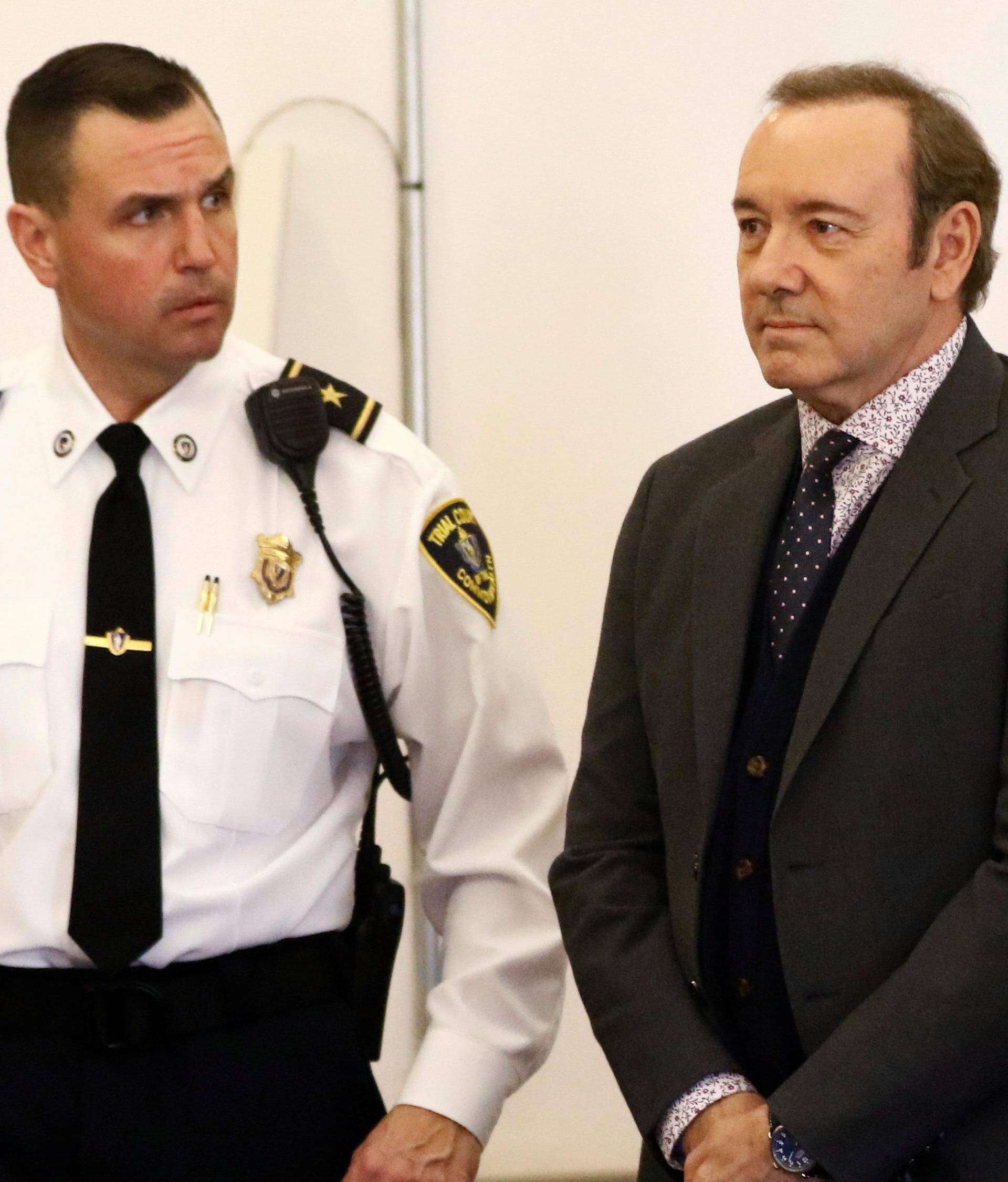 Actor Kevin Spacey is arraigned on a sexual assault charge at Nantucket District Court in Nantucket