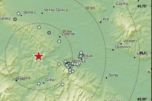 Potres od 2,6 pogodio Banovinu