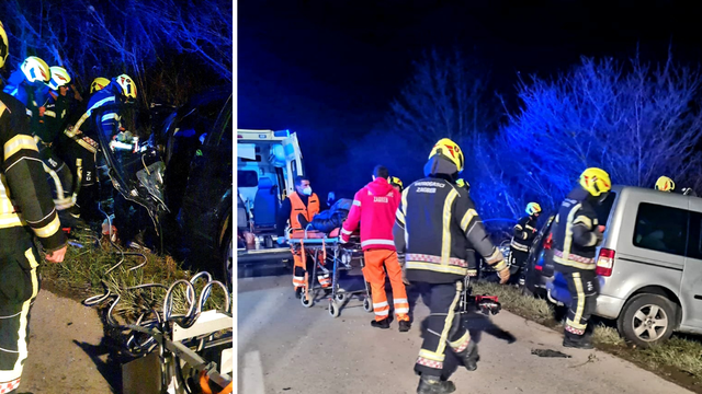 Teška prometna nesreća kod Ježdovca: Dvoje ozlijeđenih, vatrogasci ih izvlačili iz vozila