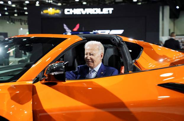 FILE PHOTO: U.S. President Biden visits the Detroit Auto Show in Detroit, Michigan
