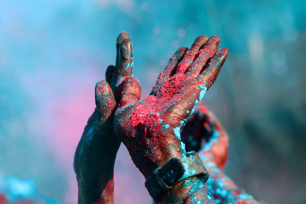 "Lathmar Holi" celebrations in Nandgaon village