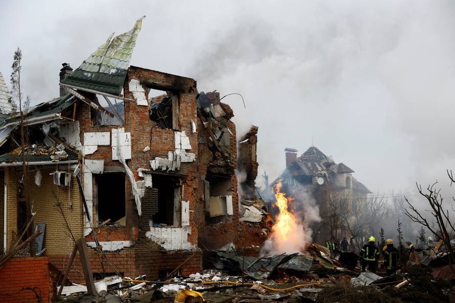 Aftermath of Russian drone and missile strikes in Kyiv