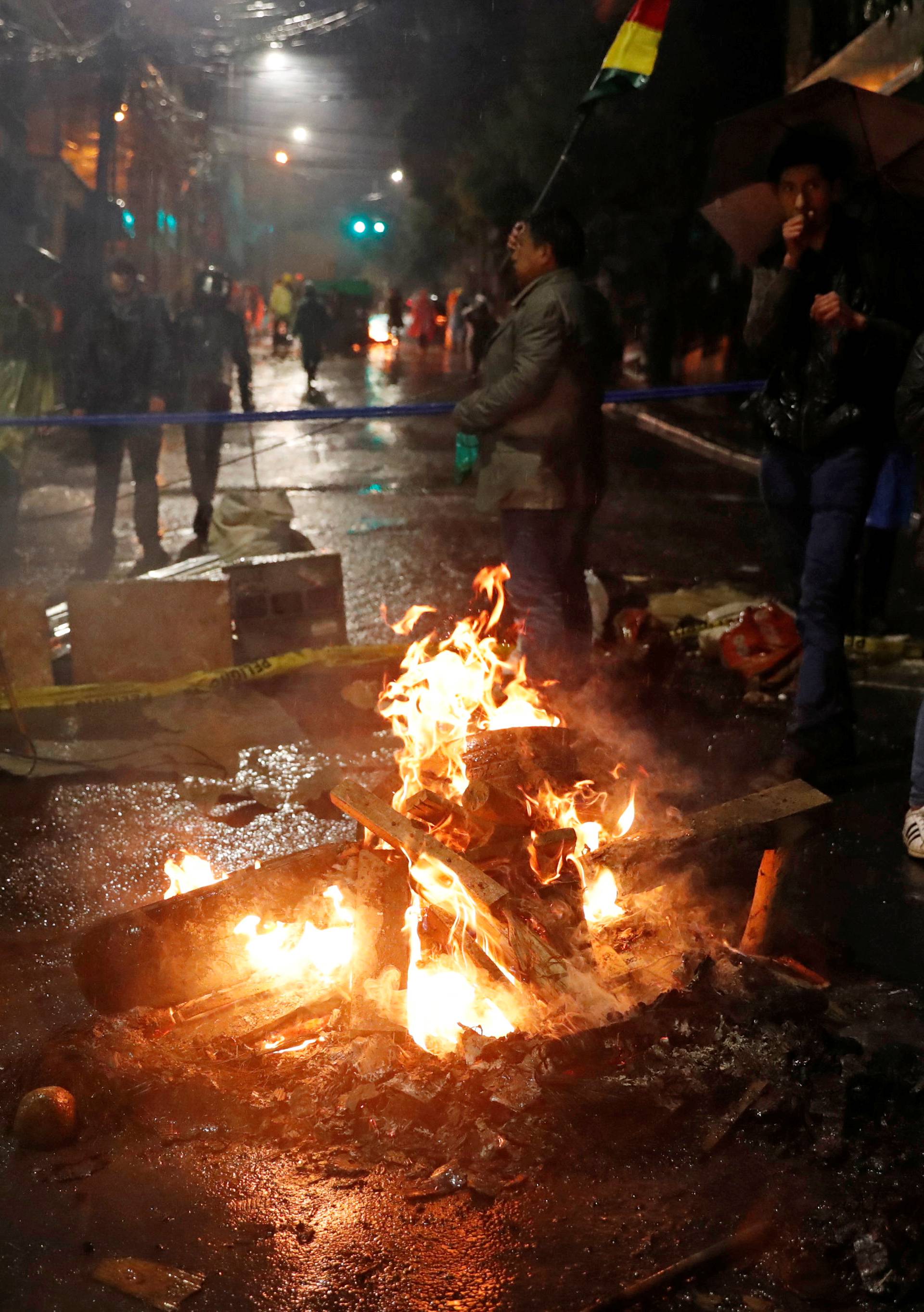 Protest against Bolivia's President Evo Morales in La Paz