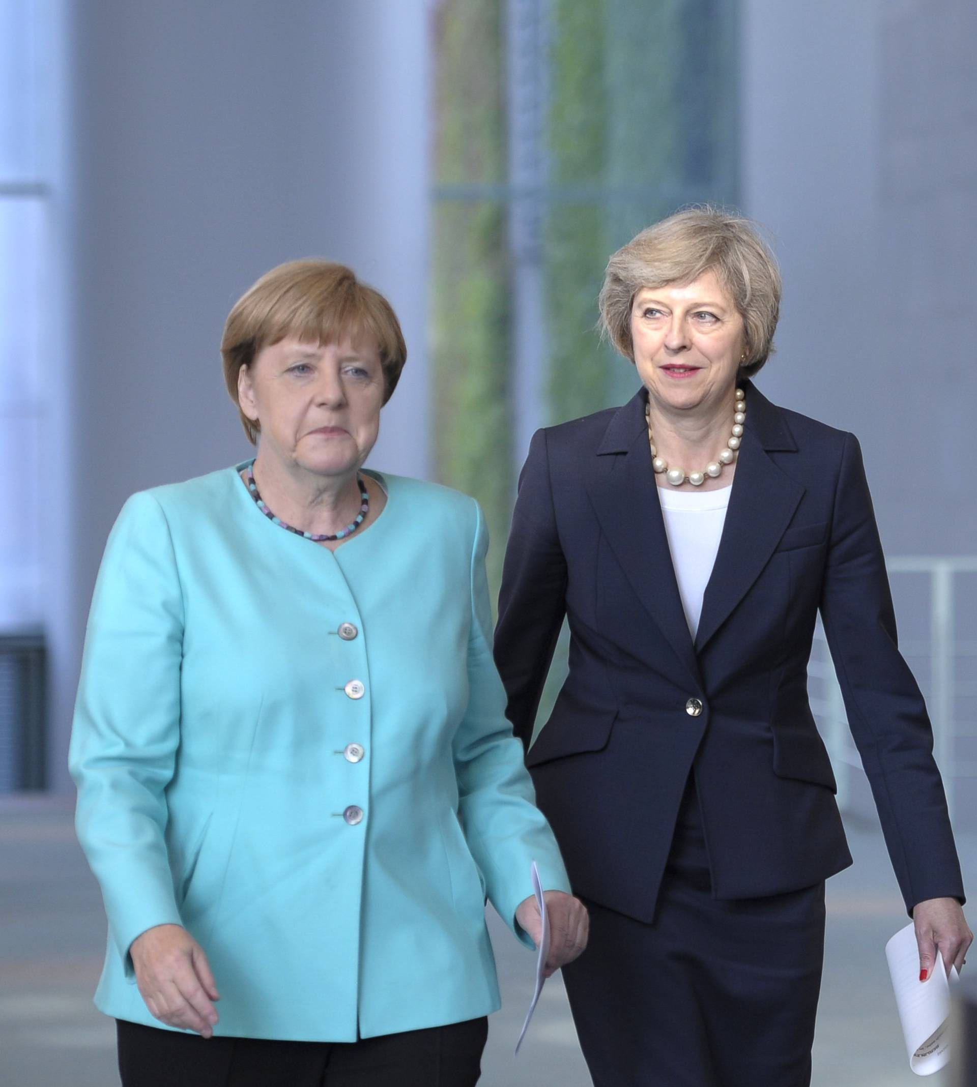 German Chancellor Merkel and British Prime Minister May attend news conference in Berlin