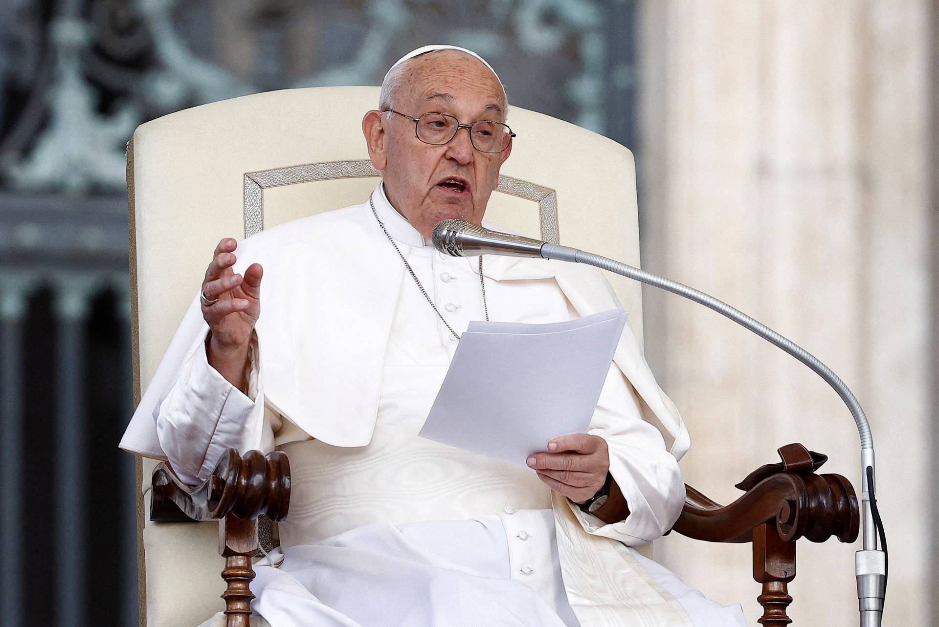 FILE PHOTO: Pope Francis holds the weekly general audience at the Vatican