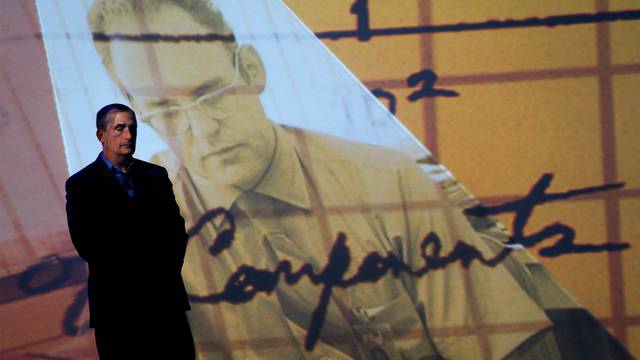 FILE PHOTO: Projection of Intel co-founder Gordon Moore