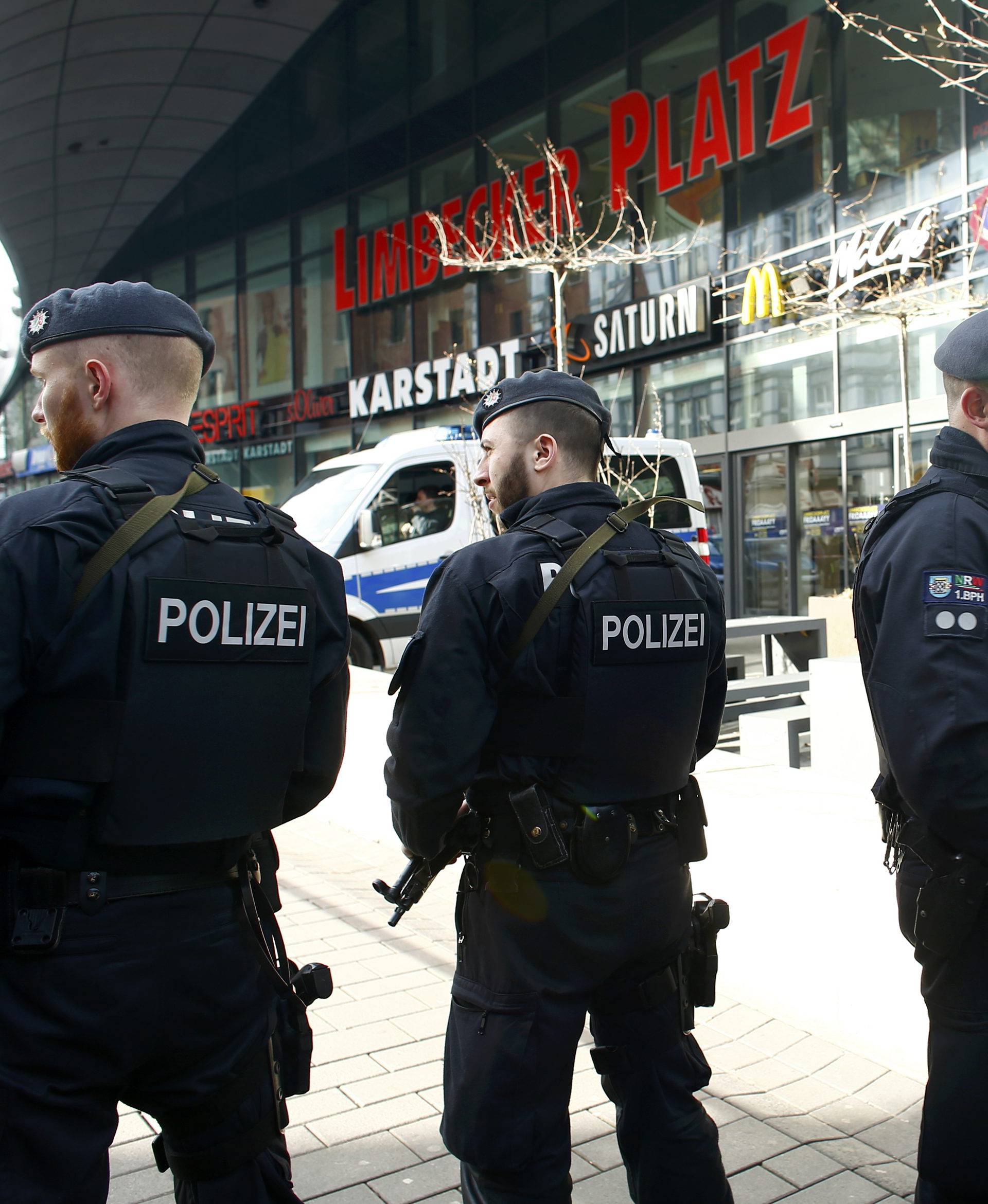 Police secures the area at Limbecker Platz shopping mall in Esse