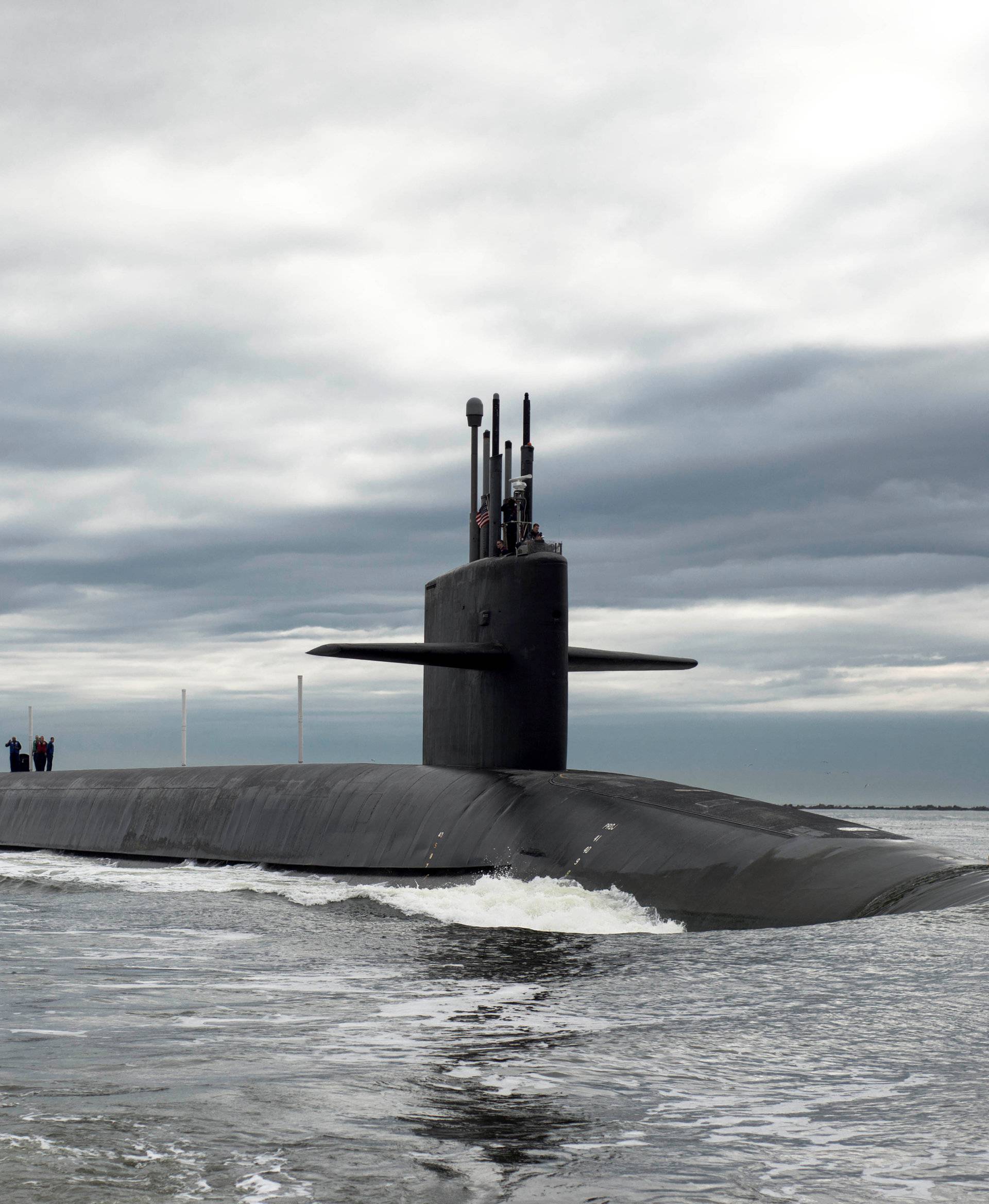 FILE PHOTO - The Ohio-class ballistic missile submarine USS Tennessee returns to Naval Submarine Base Kings Bay, Georgia in this handout photo