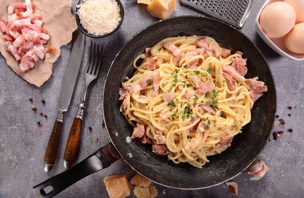 Delicious carbonara pasta