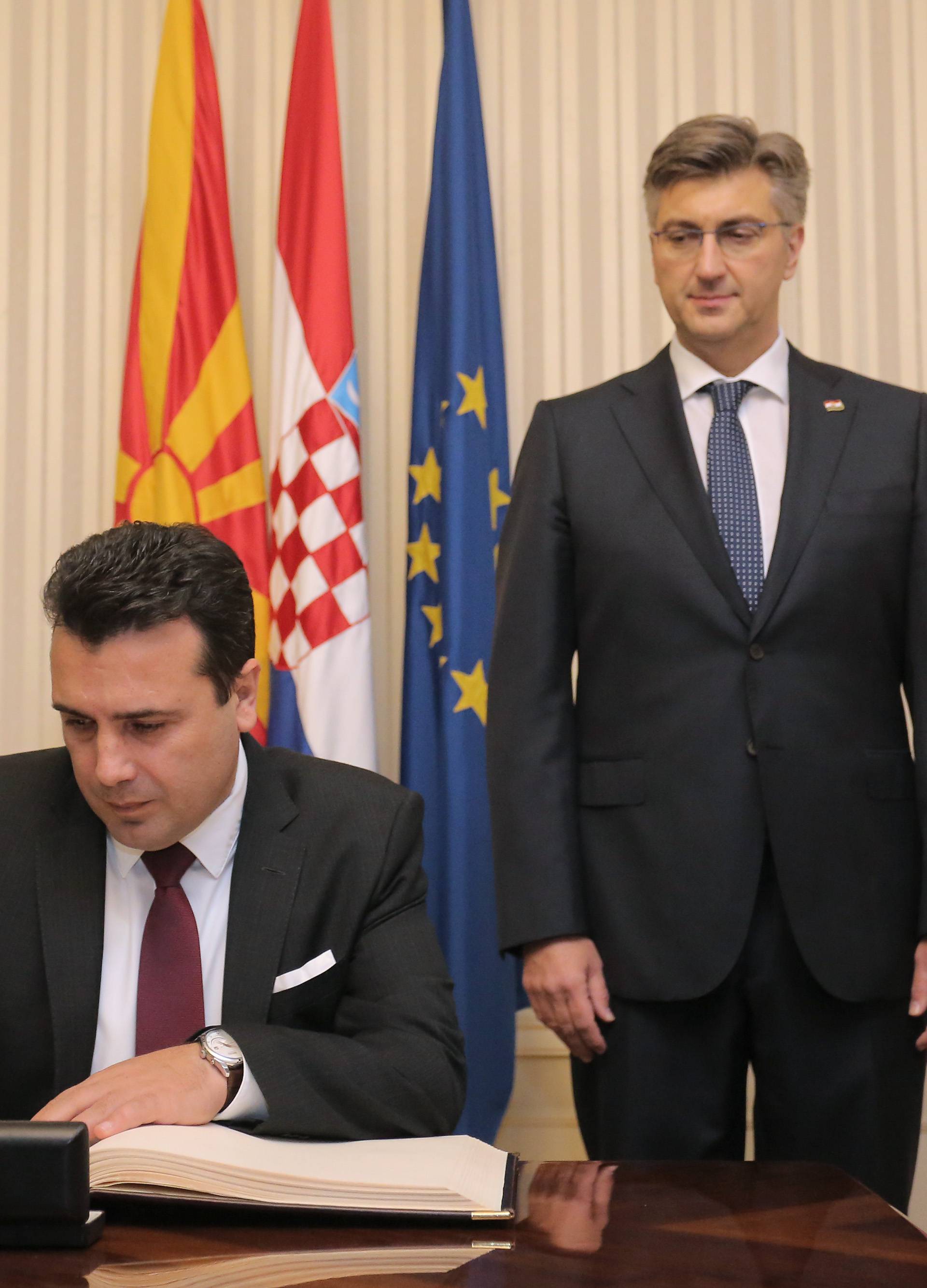 Zaev kod Plenkovića: Hrvatska je ogroman prijatelj Makedonije