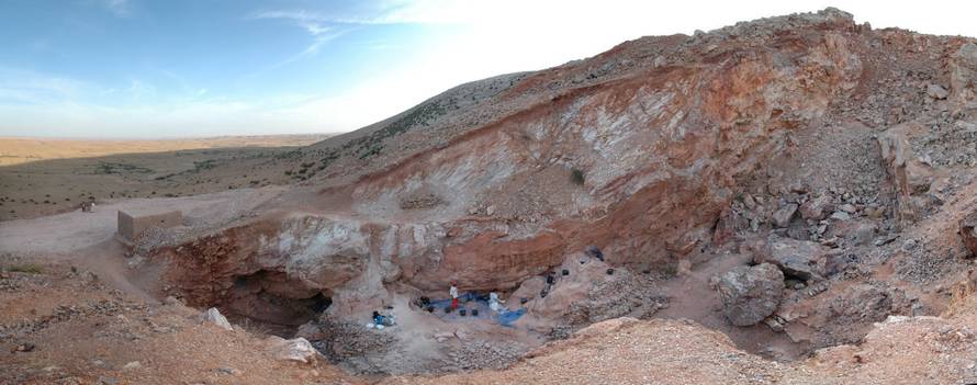 The view looking south of the Jebel Irhoud site in Morocco is shown in this handout photo