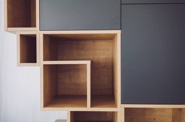 open modern wardrobe