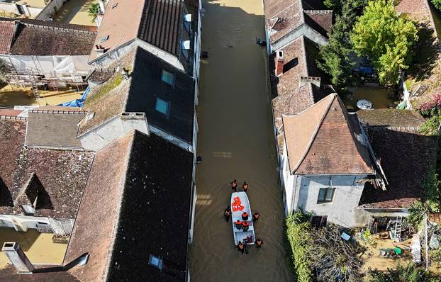 Floods due to heavy rain and storm Kirk in France
