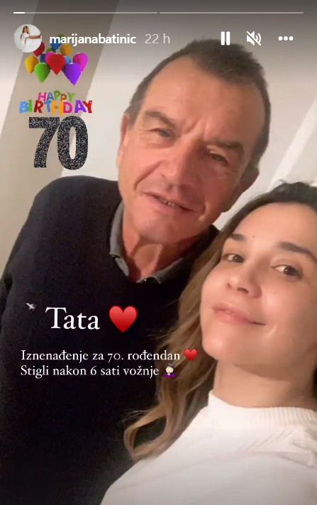 Marijana Batinić putovala šest sati kako bi iznenadila oca: 'Tata, sretan ti 70. rođendan!'