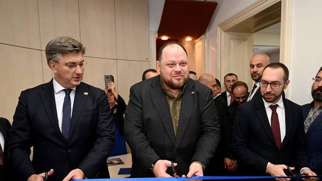 Zagreb: Stefanchuk, Plenković i Tomašević na otvorenju Ukrajinskog doma