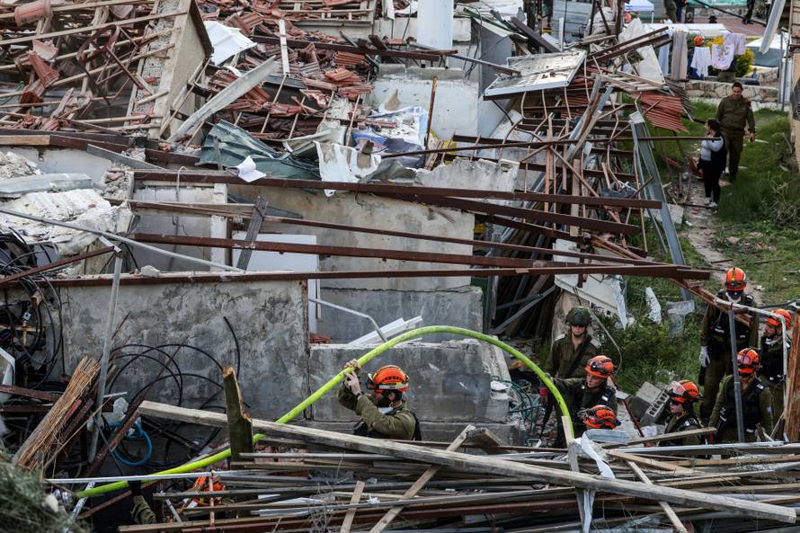 Aftermath of an Iranian strike in Beit Shemesh