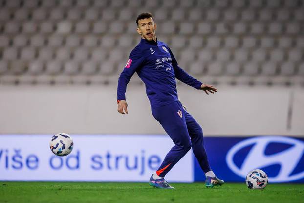 Split: Trening nogometaša reprezentacije Hrvatske na Poljudu