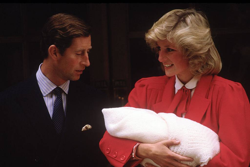 Diana Princess of Wales and Prince Charles with new born Prince Harry