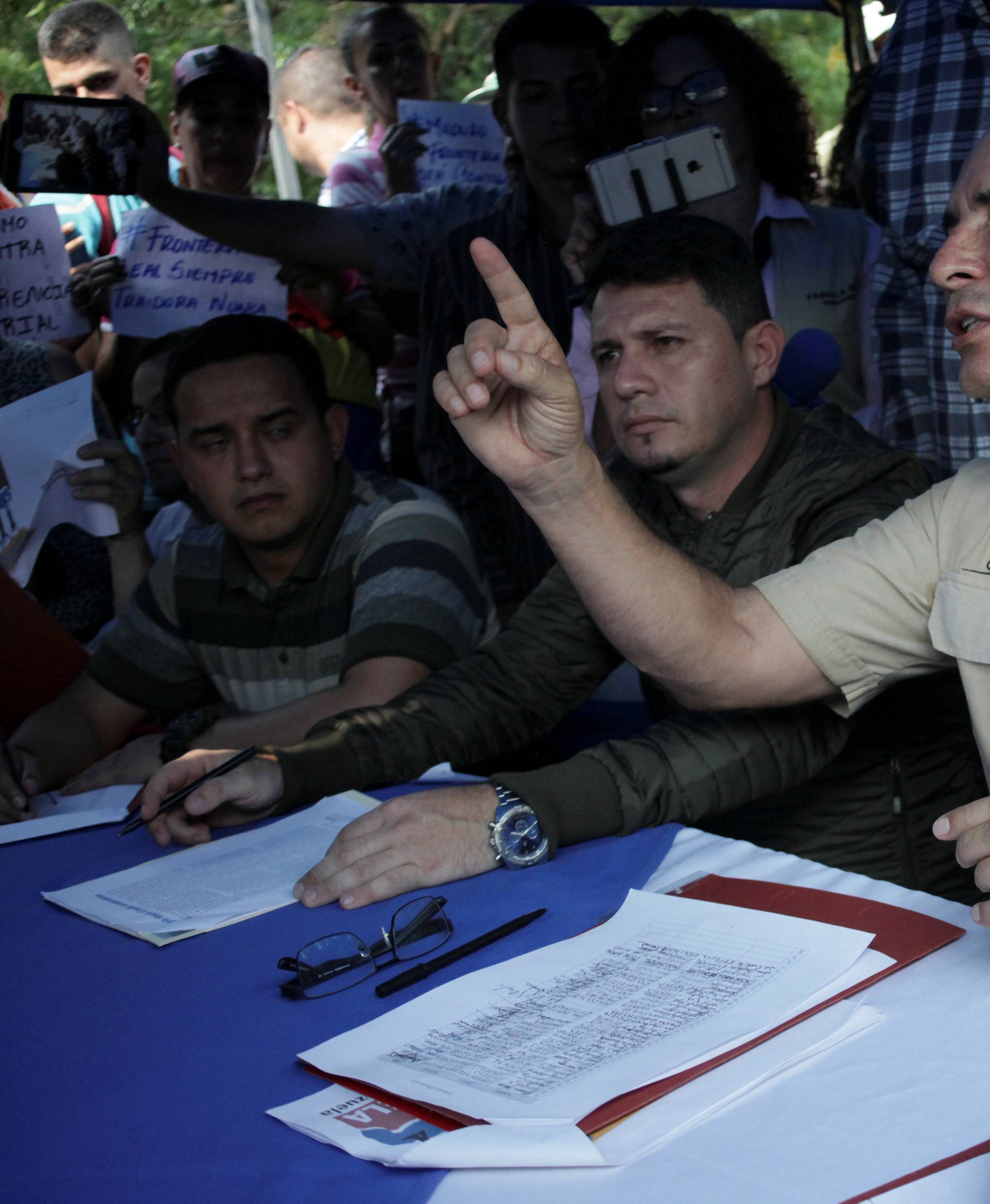 Protector of Tachira state Bernal peaks during a rally with pro-government supporters  in San Antonio