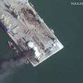 Nove snimke uništenog ruskog amfibijskog broda: Suklja gusti crni dim, brod dijelom potopljen