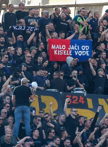 Split: Navija&ccaron;i na tribinama prate utakmicu Hajduk - Dinamo 