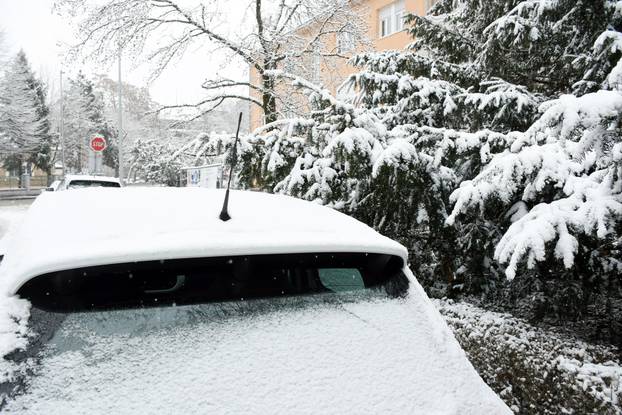 Snijeg zabijelio ulice u Sisku