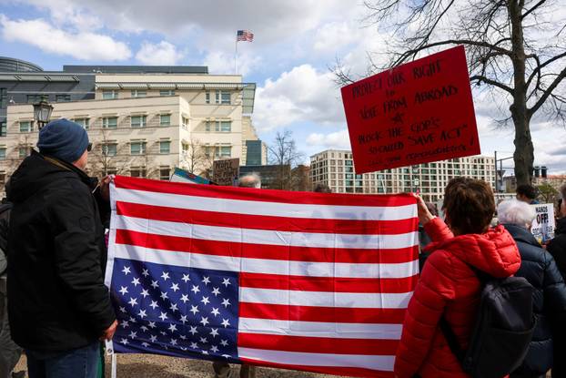 Protest against U.S. President Trump and his adviser Musk, in Berlin