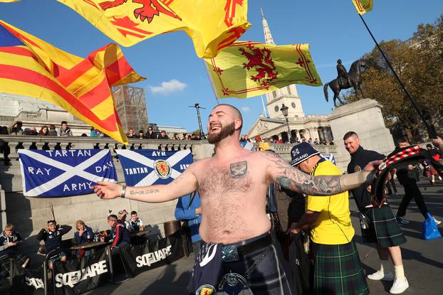Scotland fans in Trafalgar Square