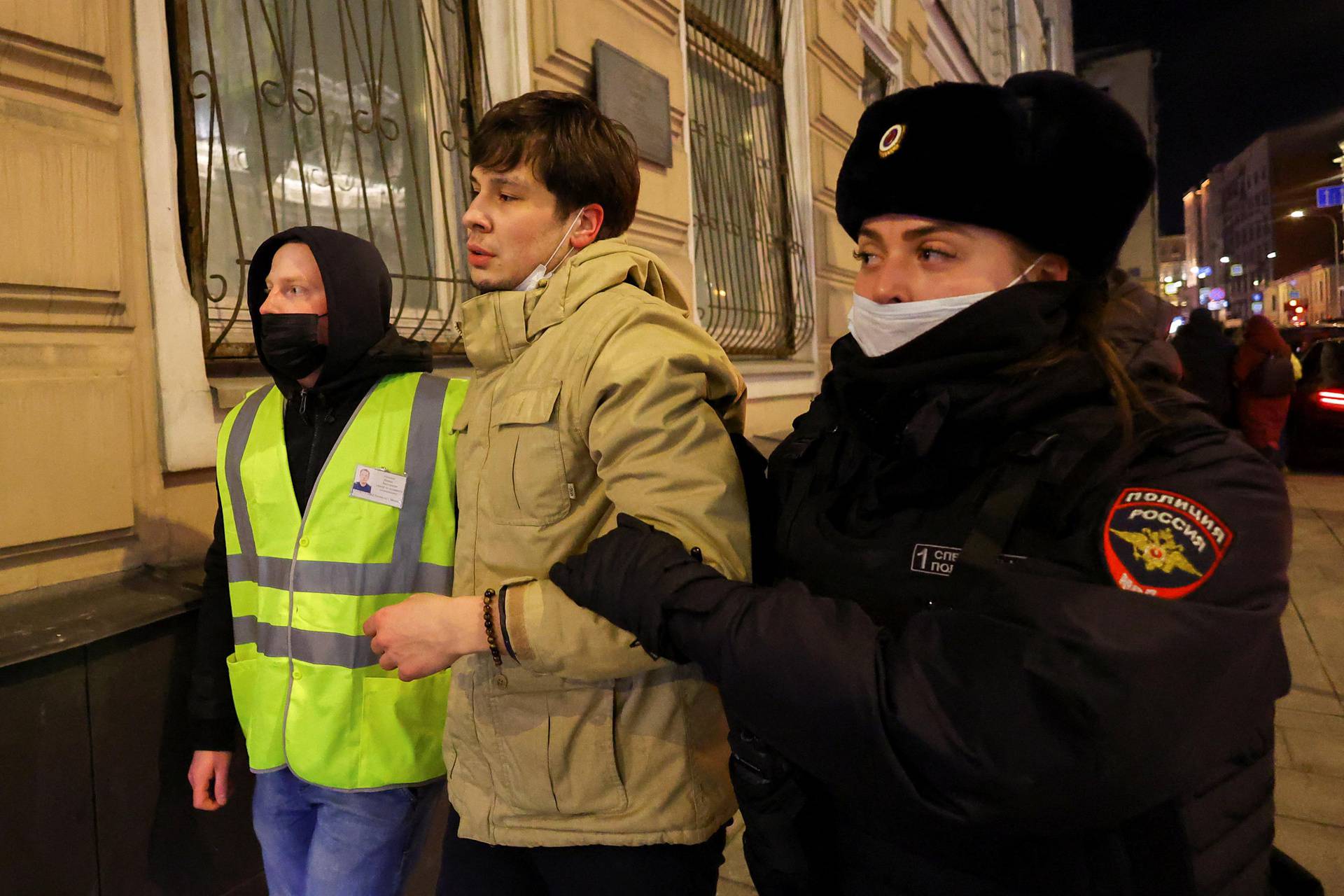 Anti-war protest after Russia launched a massive military operation against Ukraine, in Moscow