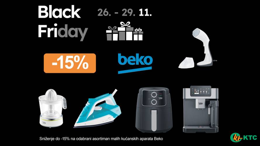 Black Friday u KTC supermarketima: Veliki popusti od 26-29.11. na tehničku robu