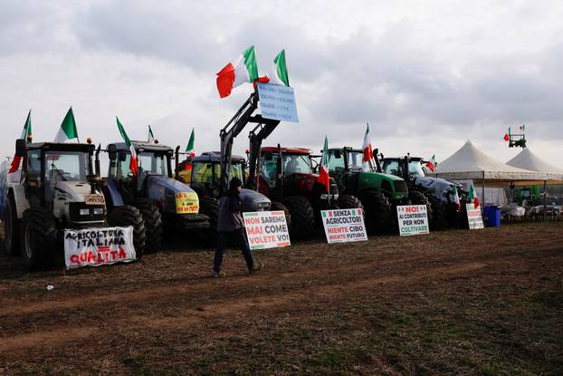 Farmers protest over price pressures, taxes and green regulation, in Rome