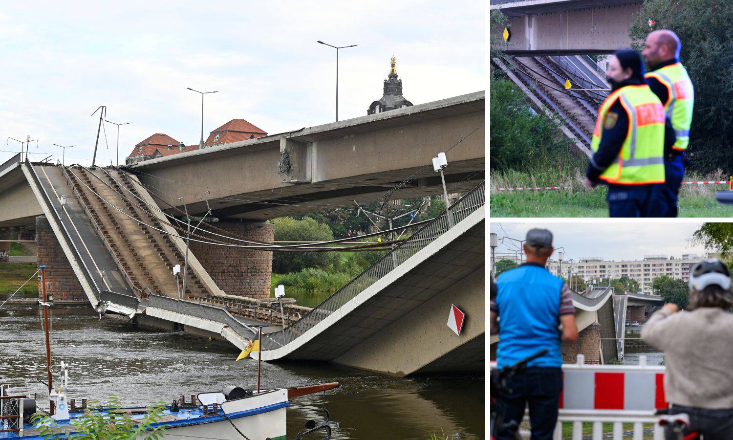 FOTO Šok u Dresdenu: Srušio se most, dijelovi završili u rijeci, cijeli grad ostao je bez grijanja