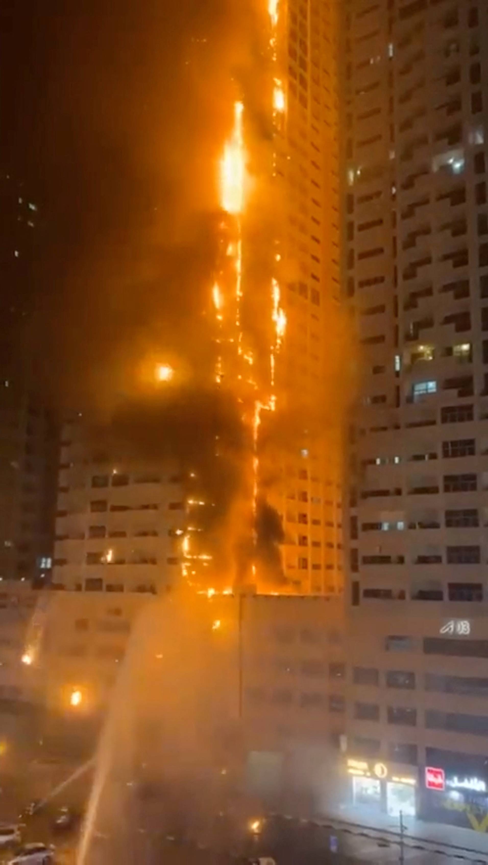 Fire at a residential building in Ajman