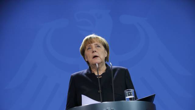 German Chancellor Angela Merkel addresses the media in Berlin