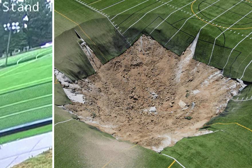 Ogromna rupa na nogometnom igralištu u SAD-u