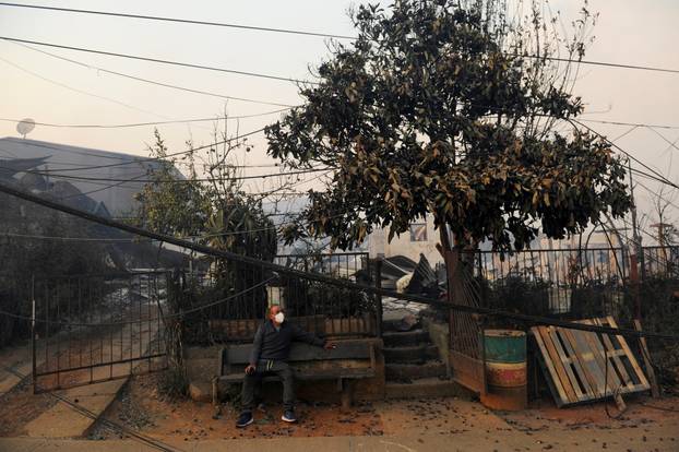 Wildfire burns in Chile