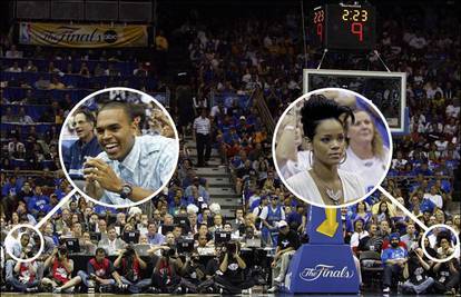 Rihanna i Chris pratili NBA utakmicu iz prvog reda...