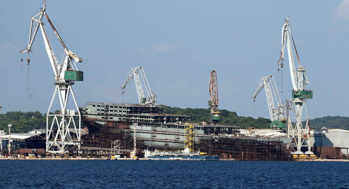 FILE PHOTO: Part of Uljanik shipyard is seen in Pula