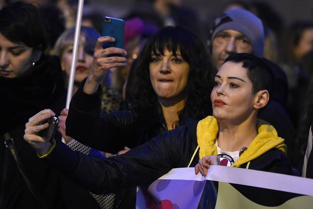 Rome, Manifestation organized by the feminist collective "Not one less" on the day of the feast of women