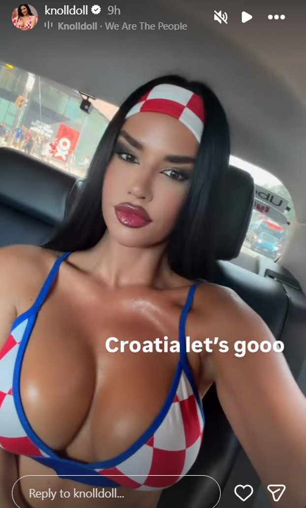FOTO Grudnjak Ivane Knoll bio je glavni navijački rekvizit: Evo kako je noćas bodrila Vatrene