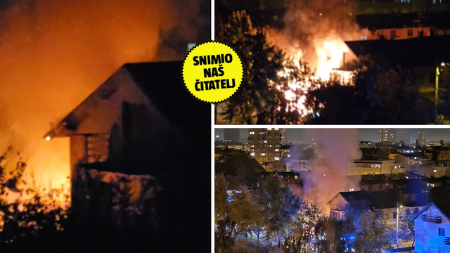VIDEO Buktinja na zagrebačkoj Trešnjevci: Planula nadstrešnica pa se vatra proširila na kuću