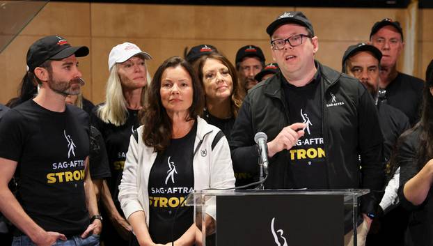 SAG-AFTRA press conference in Los Angeles