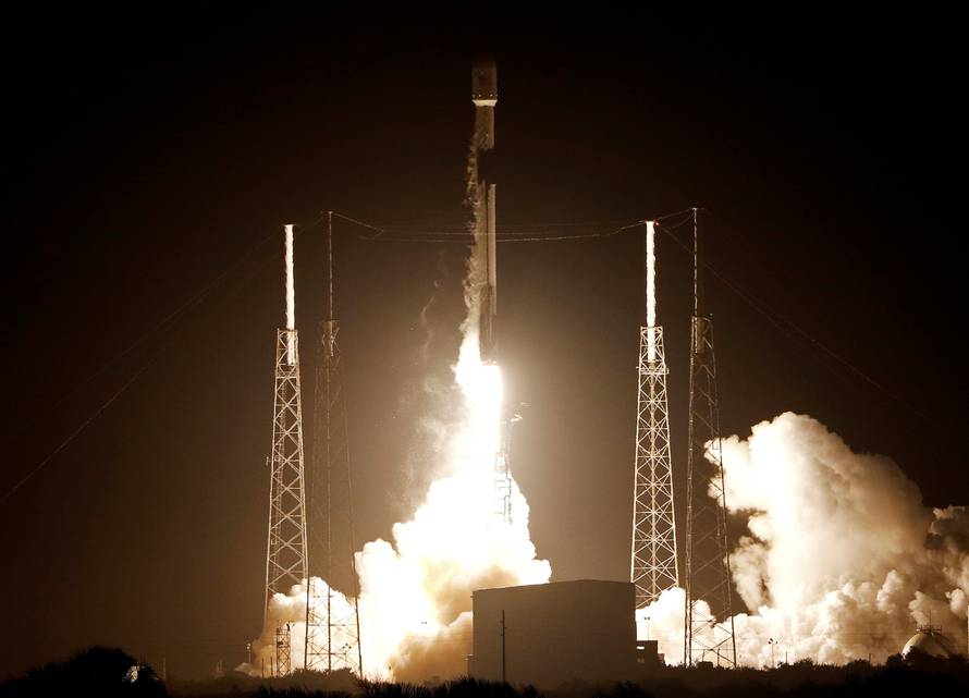 A SpaceX Falcon 9 rocket carrying Israel's first spacecraft designed to land on the moon lifts off on the first privately-funded lunar mission at the Cape Canaveral Air Force Station