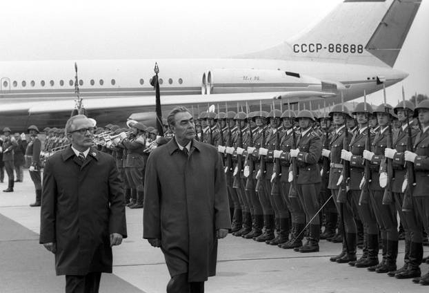 Leonid Ilyich Brezhnev and Erich Honecker