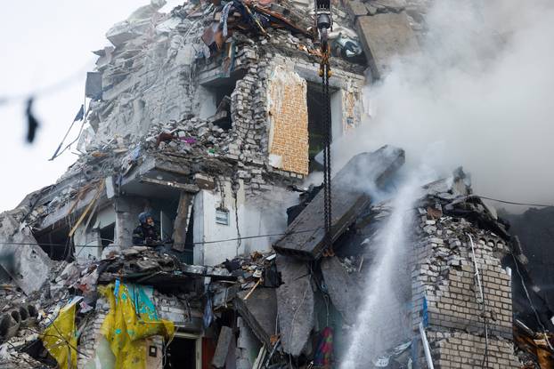 Aftermath of overnight Russian missile and drone strikes, in Kyiv