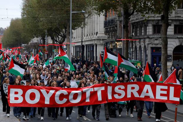 Demonstration in support of Palestinians in Gaza, in Dublin