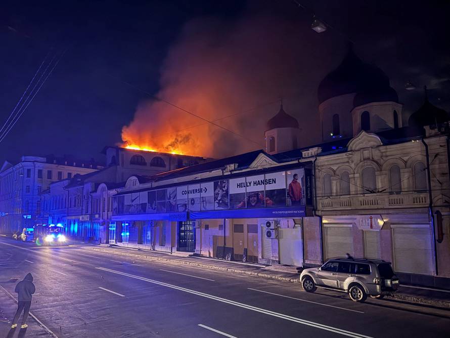 Aftermath of a Russian drone attack in Kharkiv