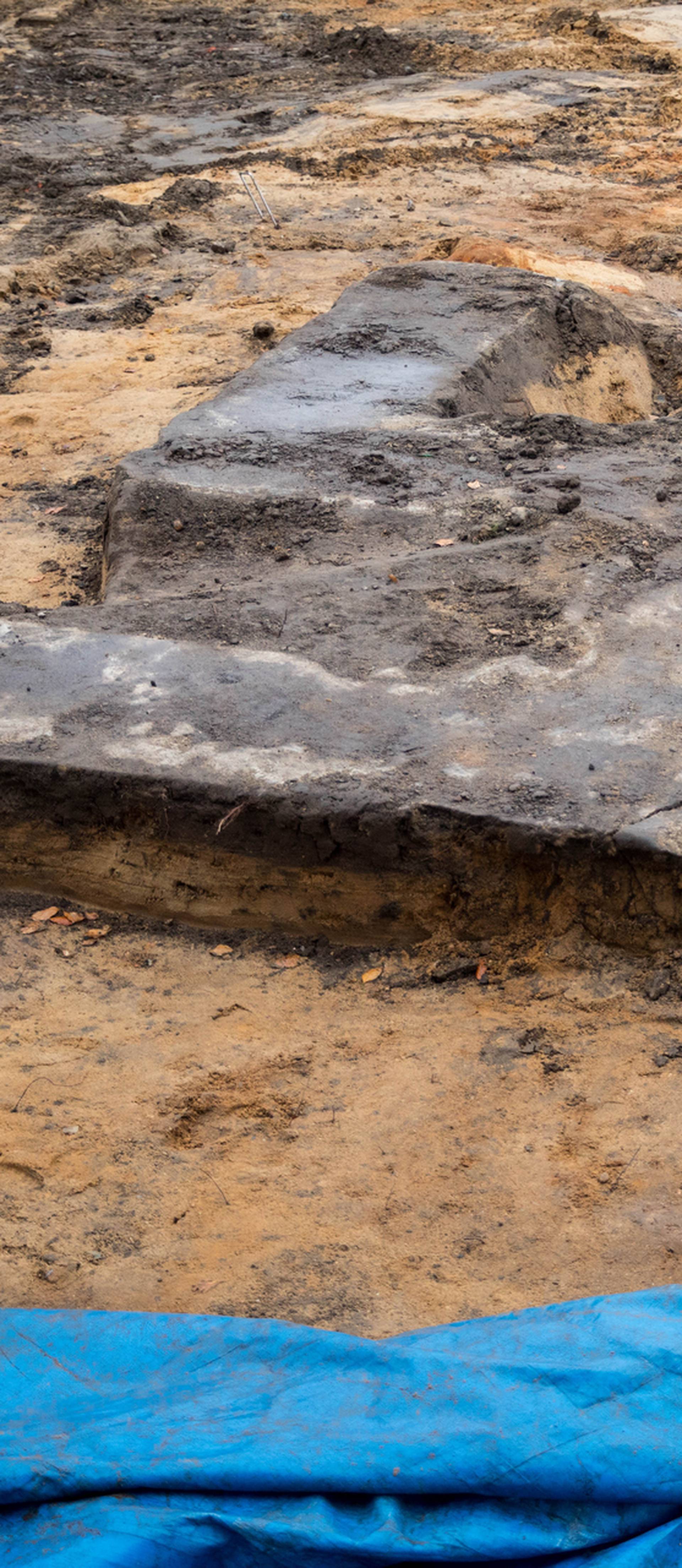 Concrete Swastika digged out at sports ground