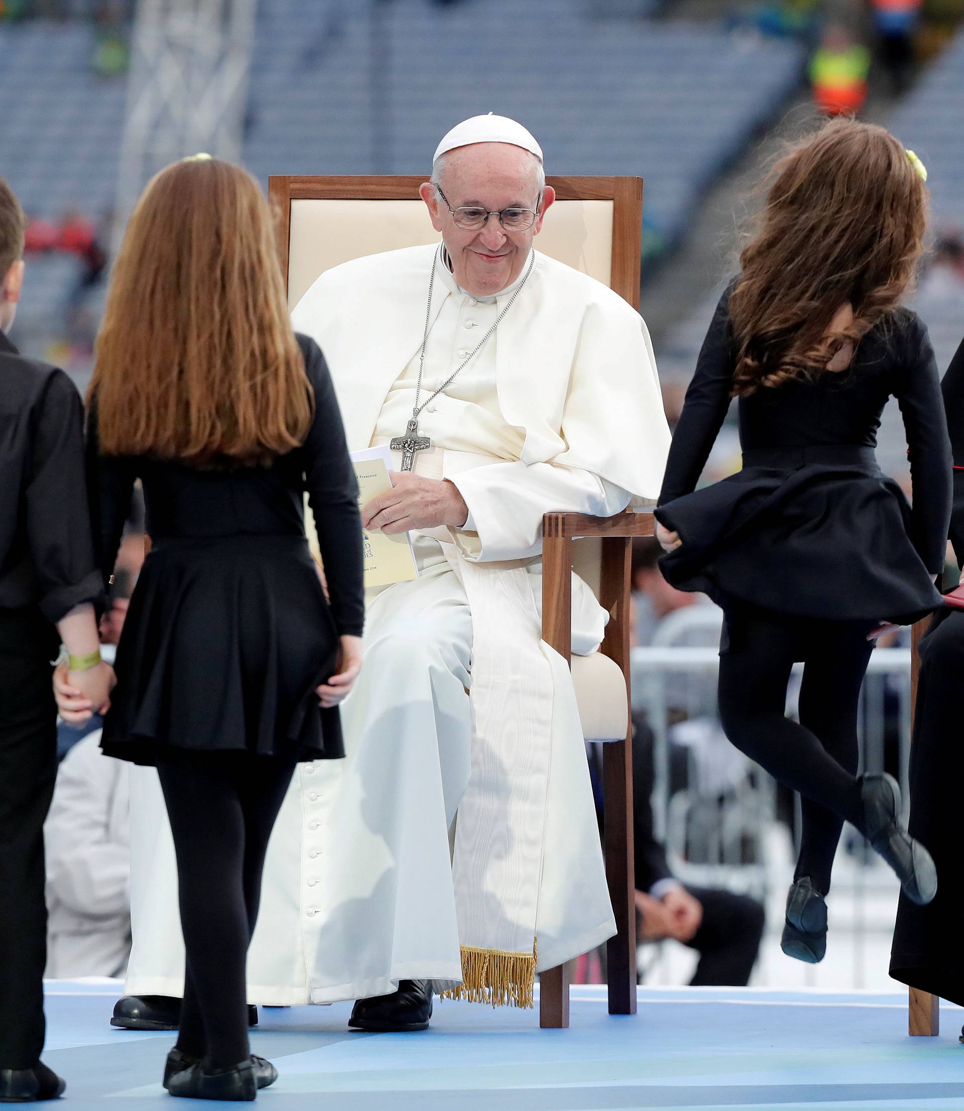 Pope Francis attends the Festival of Families at Croke Park during his visit to Dublin